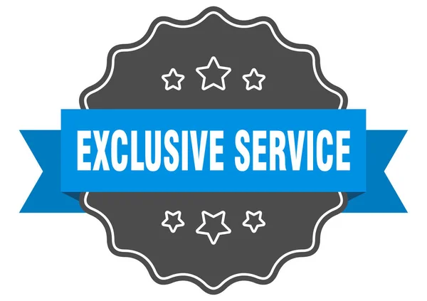 Modrá nálepka exkluzivní služby. exkluzivní služby izolovaný uzávěr. výhradní služba — Stockový vektor