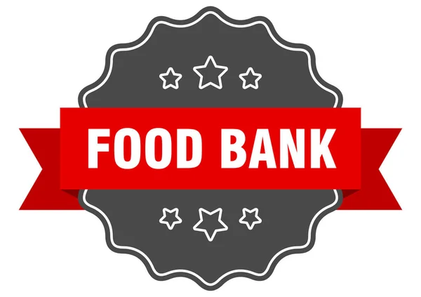 食品银行红色标签。食品库隔离密封。食品银行 — 图库矢量图片