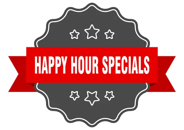 Happy Hour Specials röd etikett. Happy Hour Specials isolerad tätning. Happy Hour Specials — Stock vektor