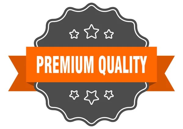 Prémiová kvalita izolovaného těsnění. oranžovým štítkem s kvalitou pojistného. kvalita pojistného — Stockový vektor