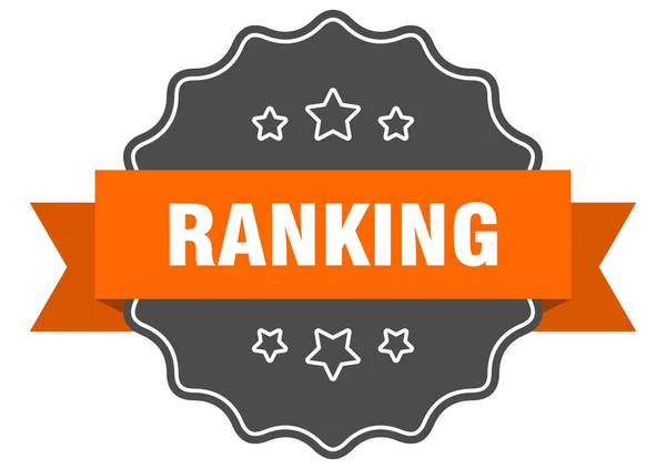 Classement phoque isolé. classement étiquette orange. classement — Image vectorielle