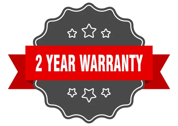 2 year warranty red label. 2 года гарантии изолированной пломбы. Гарантия 2 года — стоковый вектор