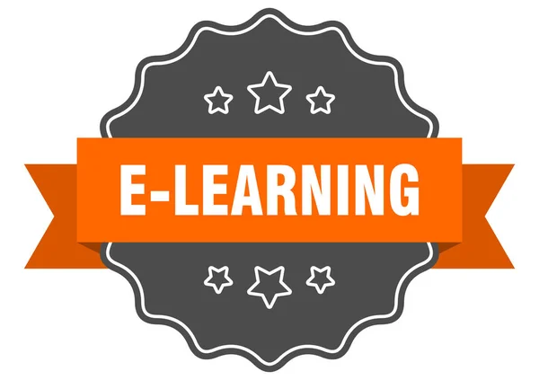 E-learning sello aislado. Etiqueta naranja e-learning. e-learning — Archivo Imágenes Vectoriales