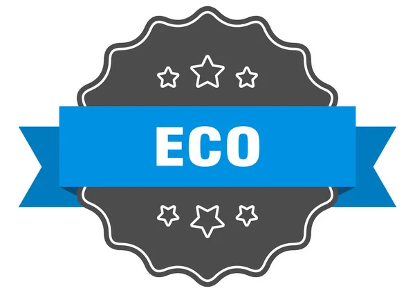 Eco Blue-etikett. Eco isolerad tätning. Eco — Stock vektor