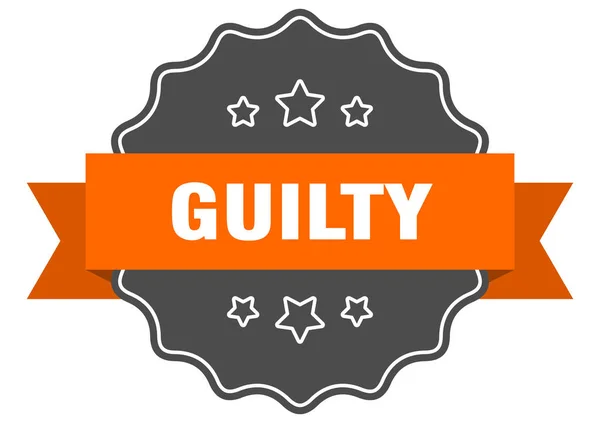 Guilty isolated seal. guilty orange label. guilty — Stock Vector