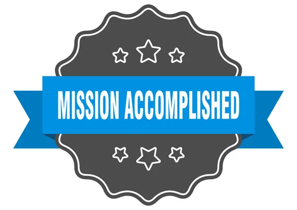 Mission accomplished blue label. mission accomplished isolated seal. mission accomplished — Stock Vector