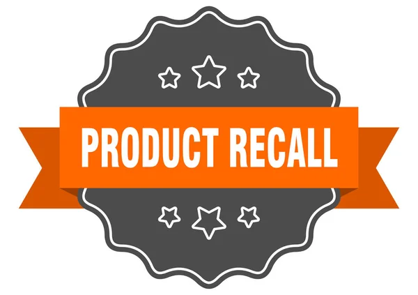 Producto retiro sello aislado. etiqueta naranja del retiro del producto. retirada del producto — Vector de stock