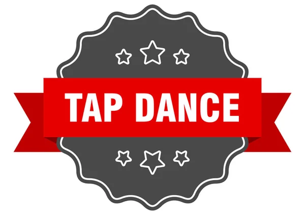 Etichetta rosso tip tap dance. tappo danza sigillo isolato. danza del tip tap — Vettoriale Stock