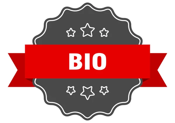 Bio červená etiketa. biologicky izolovaná pečeť. bio — Stockový vektor