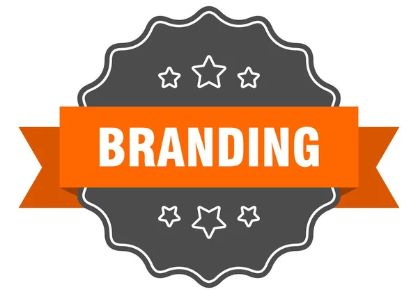 Branding isolierte Siegel. Branding Orange Etikett. Branding — Stockvektor