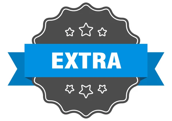 Etichetta blu extra. sigillo extra isolato. extra — Vettoriale Stock