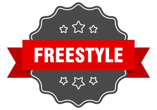 Étiquette rouge freestyle. Freestyle phoque isolé. freestyle — Image vectorielle
