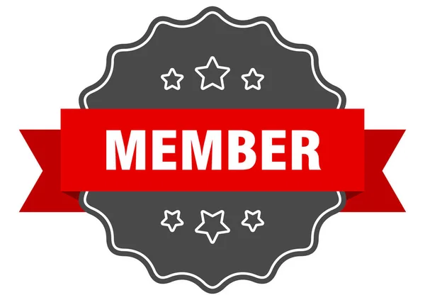 Etiqueta roja miembro. sello aislado miembro. miembro — Archivo Imágenes Vectoriales