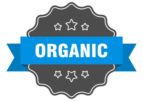 Etichetta blu organica. sigillo organico isolato. biologico — Vettoriale Stock