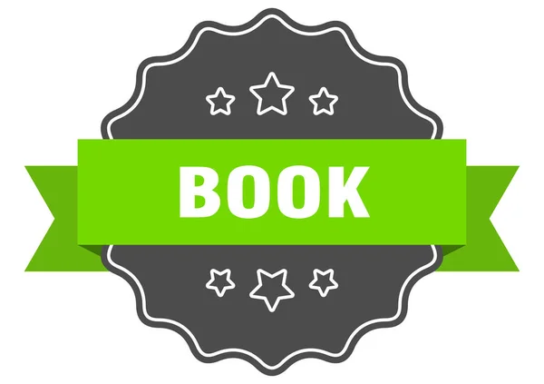 Libro sigillo isolato. libro etichetta verde. libro — Vettoriale Stock