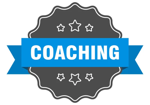 Coaching étiquette bleue. coaching phoque isolé. coaching — Image vectorielle