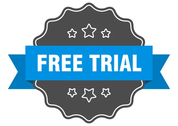 Бесплатный пробный синий ярлык. свободный пробный изолированный печать. бесплатный суд — стоковый вектор