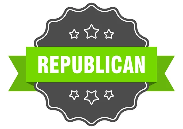 Phoque républicain isolé. étiquette verte républicaine. républicain — Image vectorielle