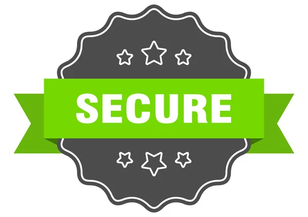 Secure isolated seal. secure green label. secure — Stock Vector