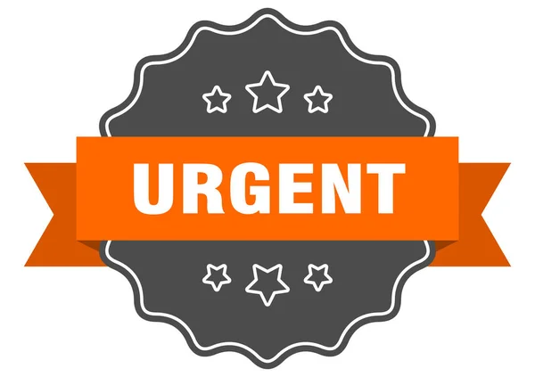 Phoque isolé urgent. étiquette orange urgente. urgent — Image vectorielle