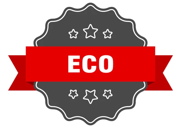 Eco rood label. Eco geïsoleerde afdichting. Eco — Stockvector