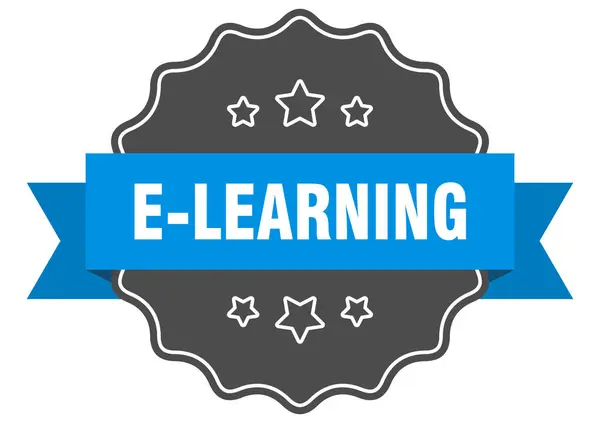 Etiqueta azul e-learning. e-learning sello aislado. e-learning — Archivo Imágenes Vectoriales