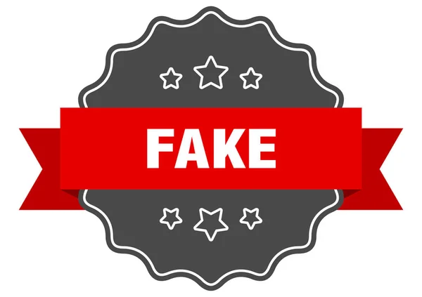 Fake red label. fake isolated seal. fake — Stock Vector