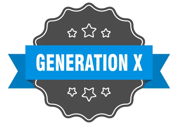 Generation x blue label. generation x isolated seal. generation x — Stock Vector