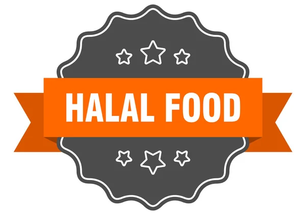 Nourriture halal phoque isolé. étiquette halal orange alimentaire. nourriture halal — Image vectorielle