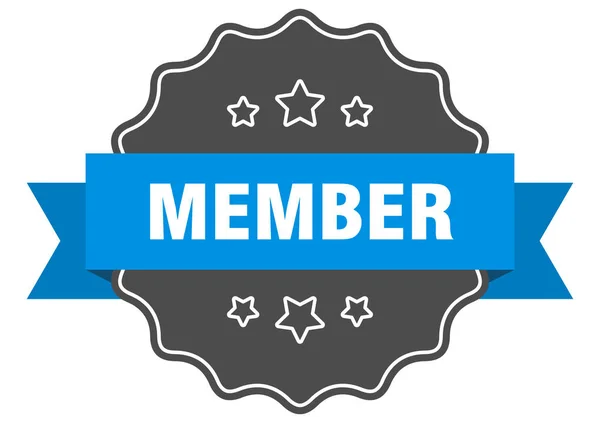 Medlem blå etikett. medlem isolerad tätning. Medlem — Stock vektor