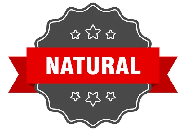 Etiqueta vermelha natural. selo isolado natural. natural — Vetor de Stock