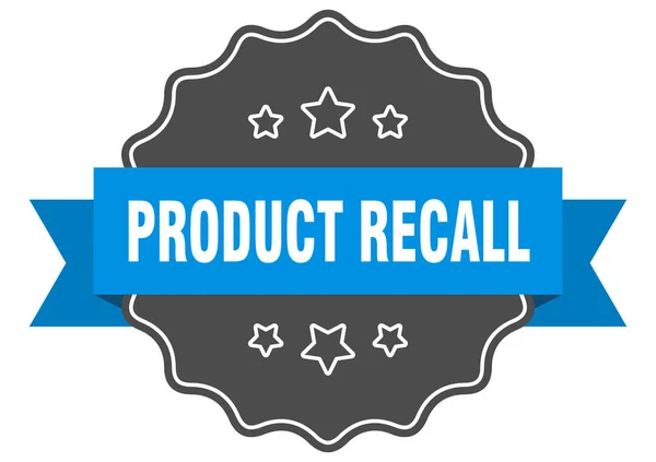 Etiqueta azul del retiro del producto. producto retiro sello aislado. retirada del producto — Vector de stock