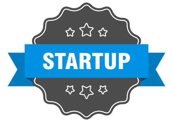 Startup Blue Label. Start-up isoliert Siegel. Start-up — Stockvektor