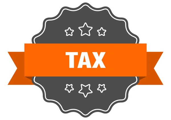 Tax isolated seal. tax orange label. tax — 스톡 벡터