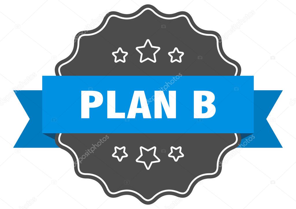 plan b blue label. plan b isolated seal. plan b