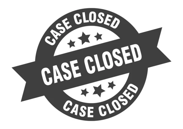 Case closed sign. case closed black round ribbon sticker — Stock Vector