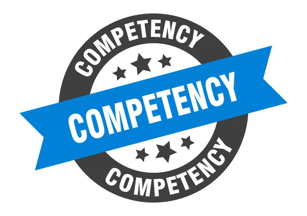 Sinal de competência. competência azul-preto redondo fita adesiva — Vetor de Stock