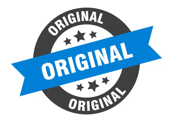 Оригинальный знак. сине-чёрная круглая наклейка — стоковый вектор