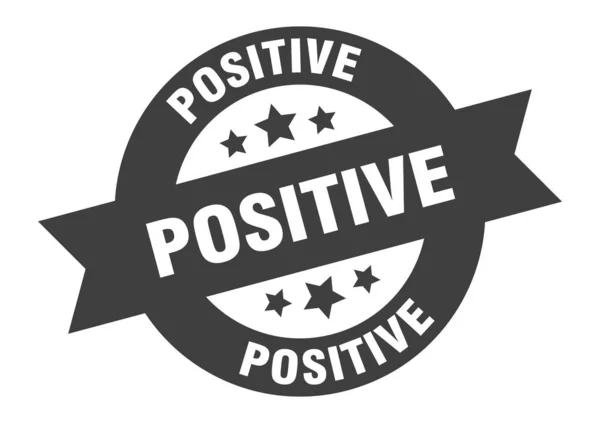 Pozitivní znamení. pozitivní černá kulatá stuha samolepka — Stockový vektor