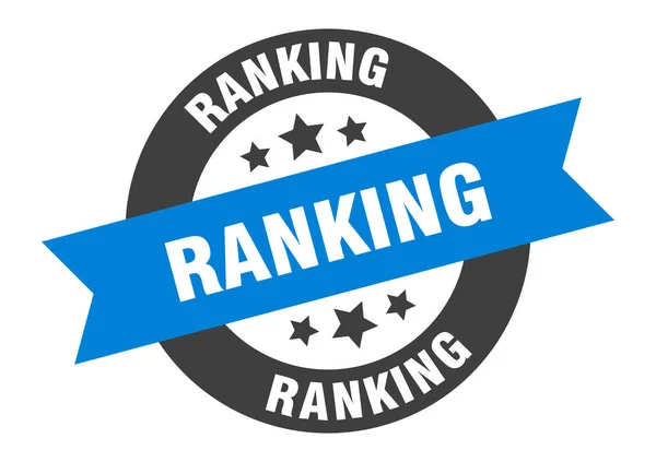Rangordning. ranking blå-svart runda band klistermärke — Stock vektor