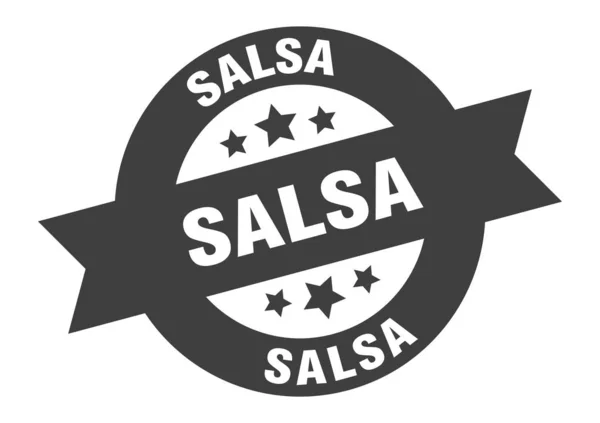 Salsa-Zeichen. salsa schwarzes rundes Band Aufkleber — Stockvektor