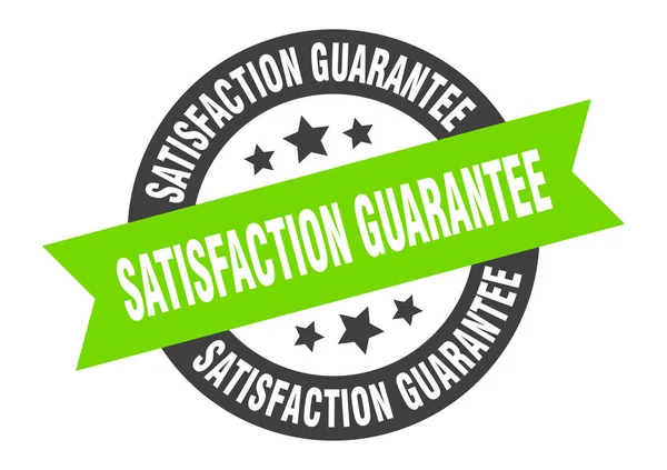 Satisfaction guarantee sign. satisfaction guarantee black-green round ribbon sticker — Stock Vector