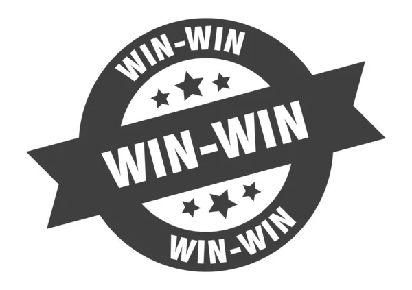 Win-win sign. win-win black round ribbon sticker — Stock Vector