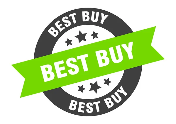 Najlepiej kupić znak. najlepiej kupić czarno-zielone okrągłe wstążki naklejki — Wektor stockowy
