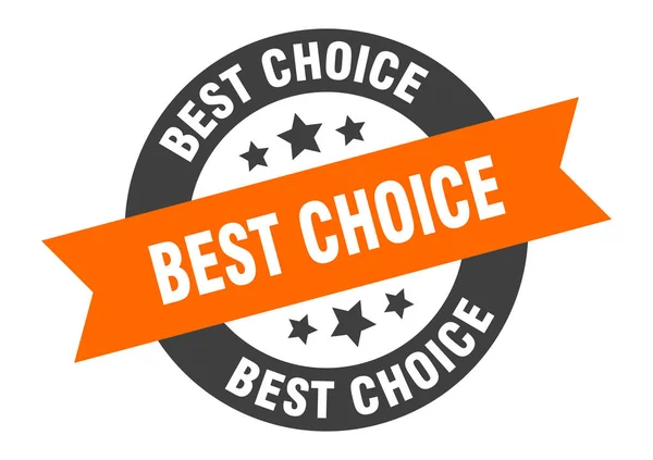 Best choice sign. best choice orange-black round ribbon sticker — Stock Vector