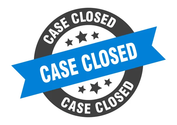 Case closed sign. case closed blue-black round ribbon sticker — Stock Vector