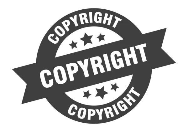 Copyright sign. copyright black round ribbon sticker — Stock Vector