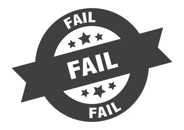 Fail sign. fail black round ribbon sticker — Stock Vector