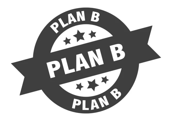Plan b sign. plan b black round ribbon sticker — Stock Vector