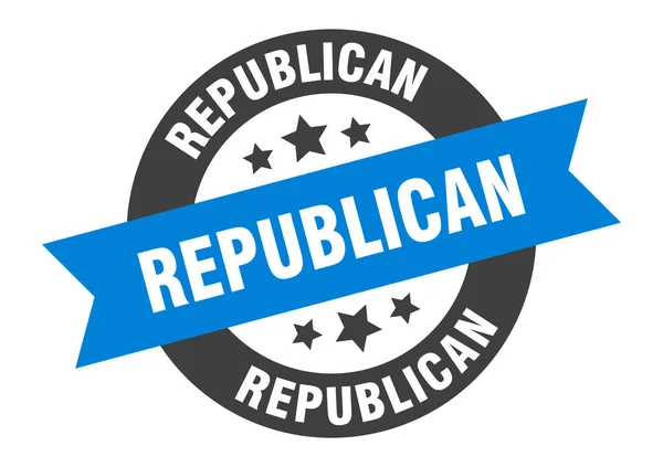 Республиканский знак. Республиканская сине-чёрная круглая наклейка — стоковый вектор